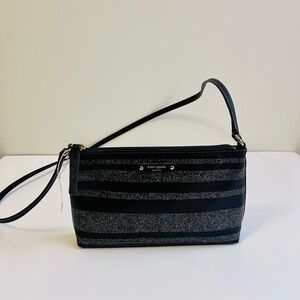 Kate Spade Black and Gray Striped Women's Bag Should Crossbody